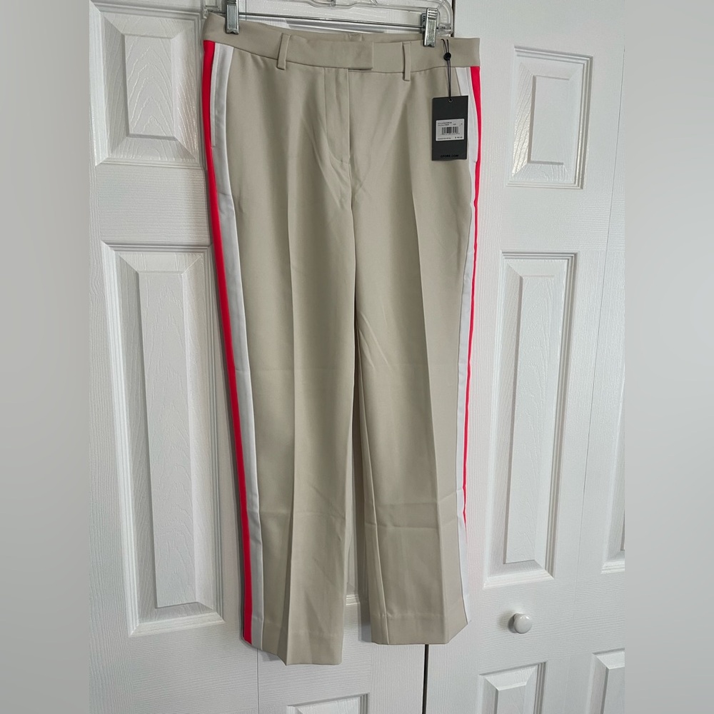 G/FORE Beige Chinos with Red Stripe
